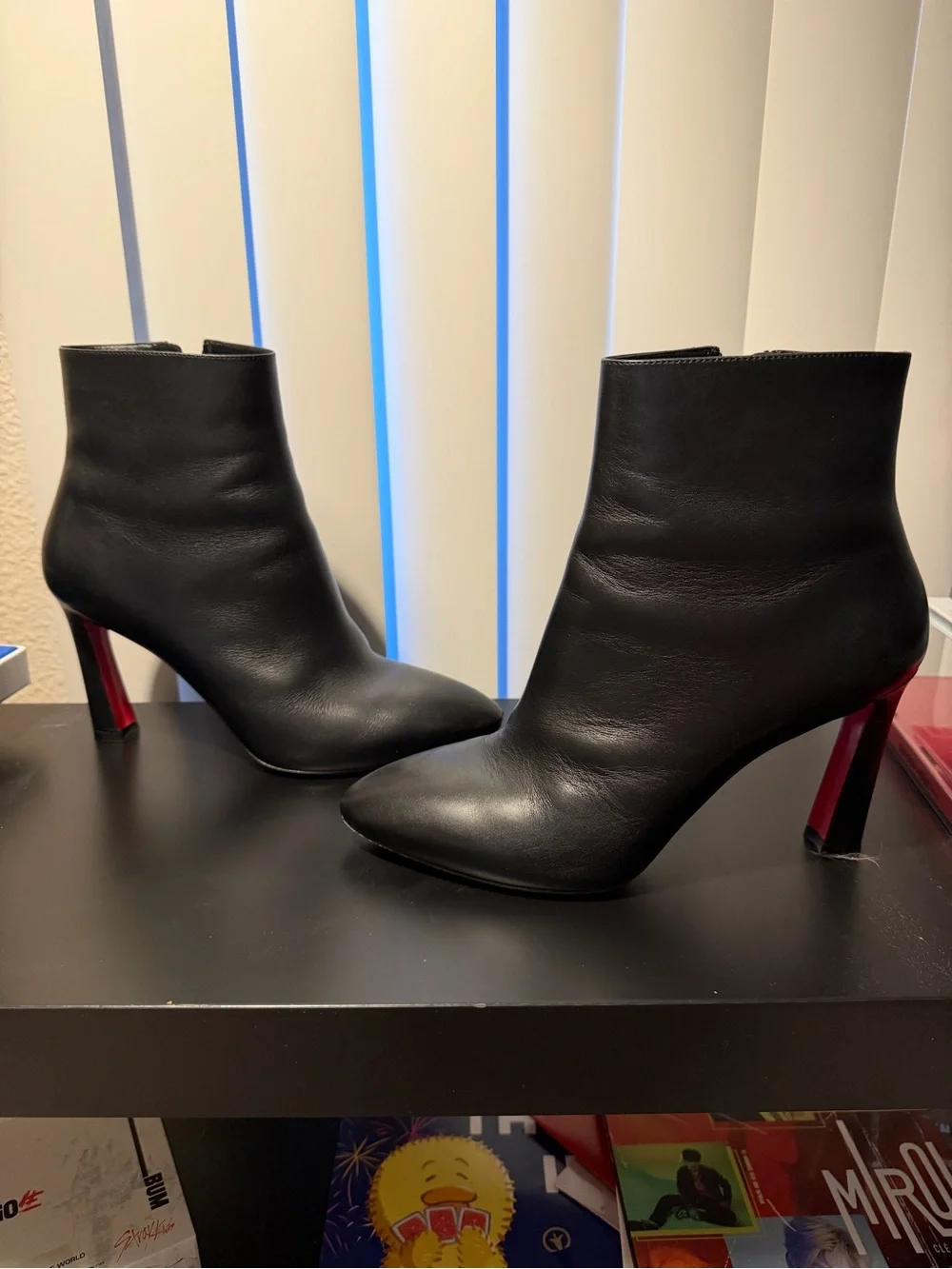 Christian Louboutin Black Pointed-Toe Leather Ankle Booties - Picture 3 of 8